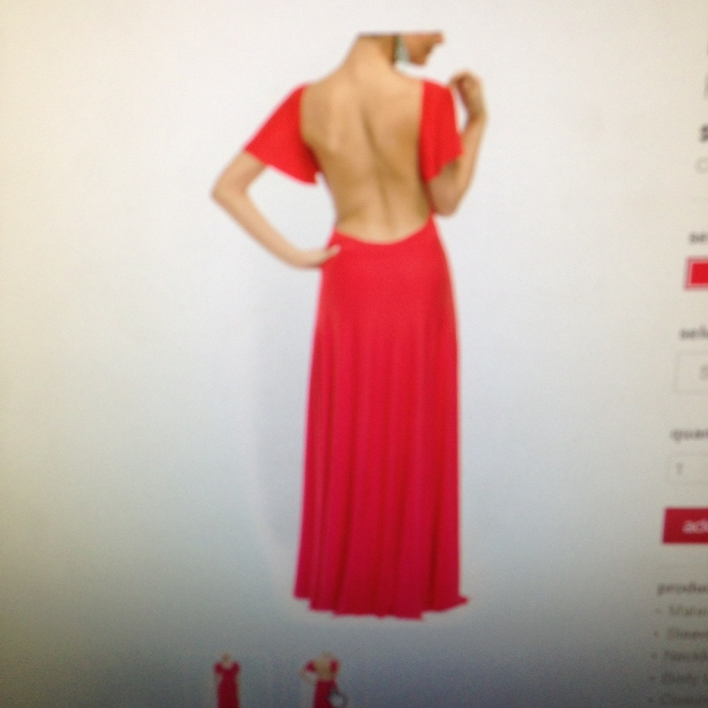 Rachel Polly Backless Red Women's Dress Size L